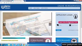 How to do IGNOU online Re-Registration
