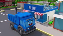 COLOR Bulldozer on BUS and 3D Animation Cartoon with Cars Cartoons for kids and babies!