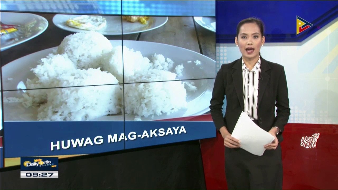 DA, nanawagan sa publiko na huwag mag-aksaya ng kanin