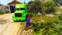 Trucks for Kids in Spiderman Cartoon for Kids & Children Cars with Nursery rhymes Songs
