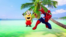 Learn Colors With Minions Giant in Mionions Movie | Bad Baby Crying with Spiderman Finger