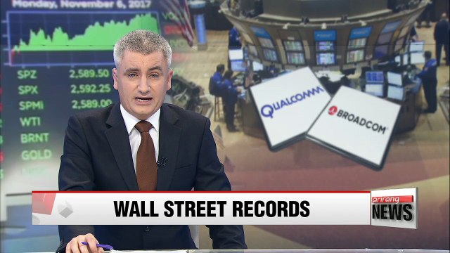 U.S. equities hit record highs Monday with news of possible M&A of Qualcomm and Broadcom