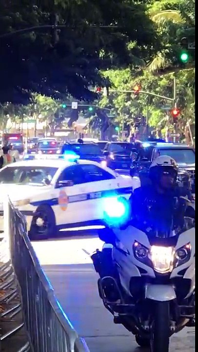 President Trump arrives to hotel in Waikiki Hawaii