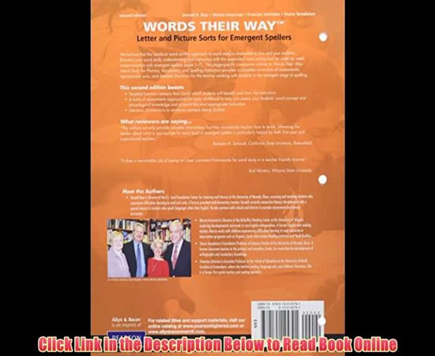 Download Words Their Way Letter and Picture Sorts for Emergent Spellers Full Ebook