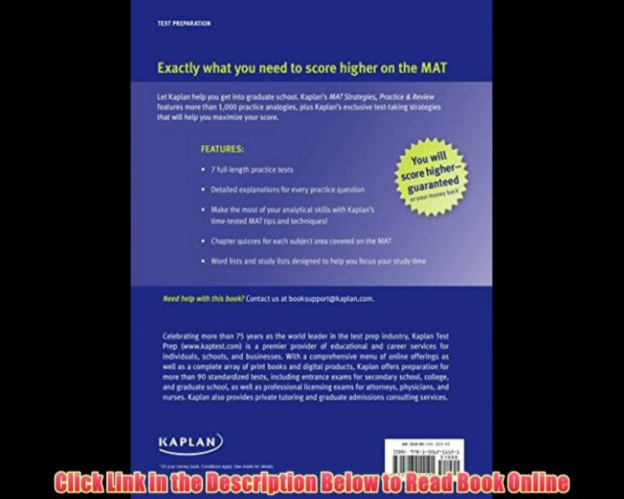 Read [PDF] Mat Strategies, Practice & Review (Kaplan Test Prep) Full Ebook