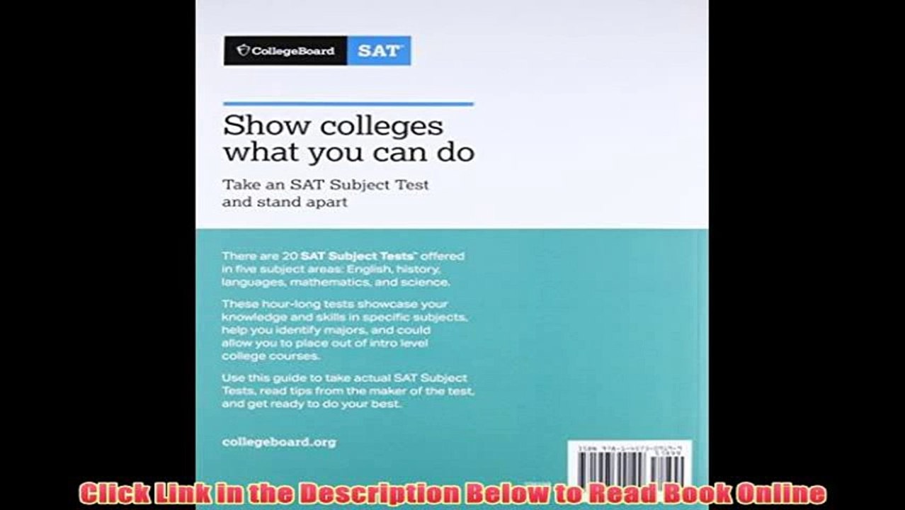 Download [PDF] Official SAT Subject Test in Chemistry Study Guide, The (College Board Official SAT Study Guide) Book