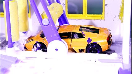 CAR WASH with Racing Cars Monster Trucks & Police Cars Video For Kids