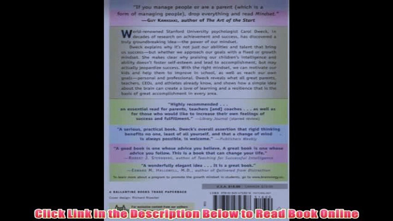 Read Online Mindset: The New Psychology of Success Book