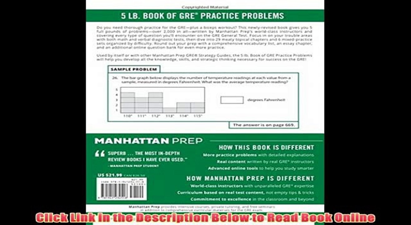 Read The 5 lb. Book of GRE Practice Problems, 2nd Edition (Manhattan Prep GRE Strategy Guides) Ebook