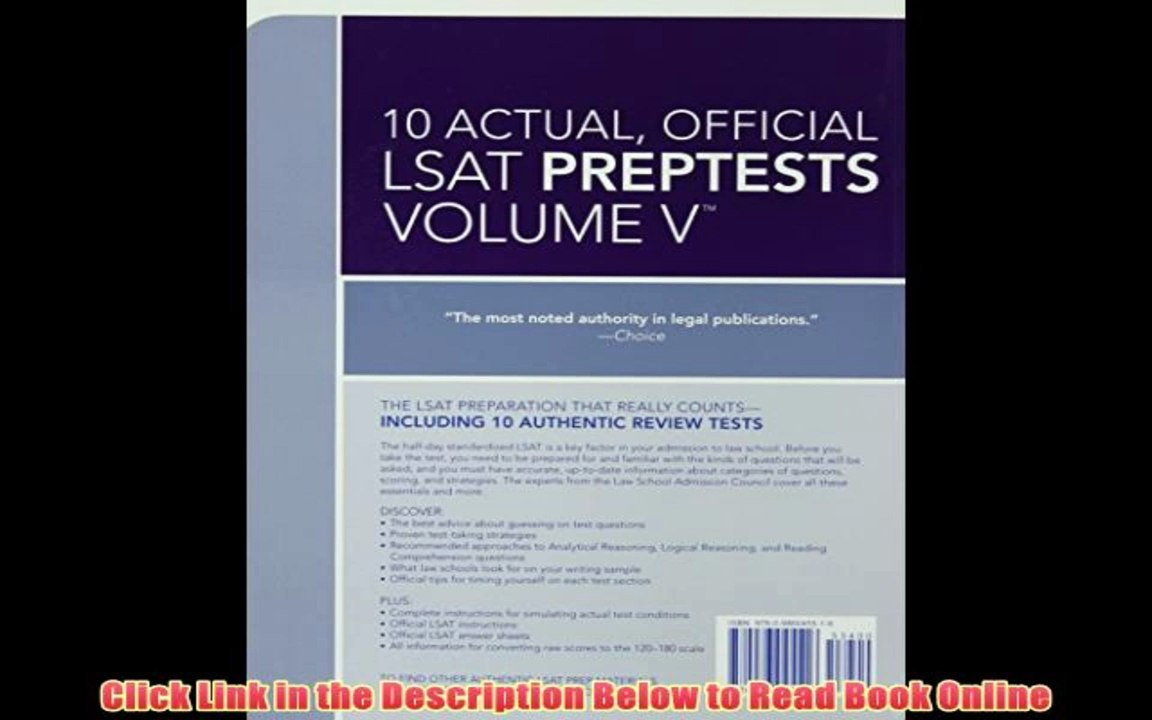 Read [PDF] 10 Actual, Official LSAT Preptests, Volume V: 5 (Lsat Series) Ebook