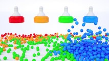 Learn Colors with Milk Bottles Colorful Balls for Kids #h - Color for Children to Learn with Balls