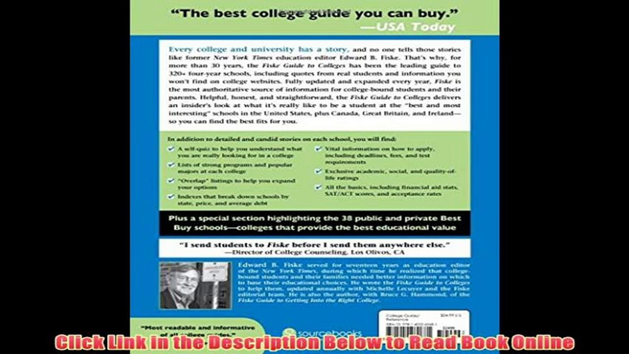 Read Online Fiske Guide to Colleges 2018