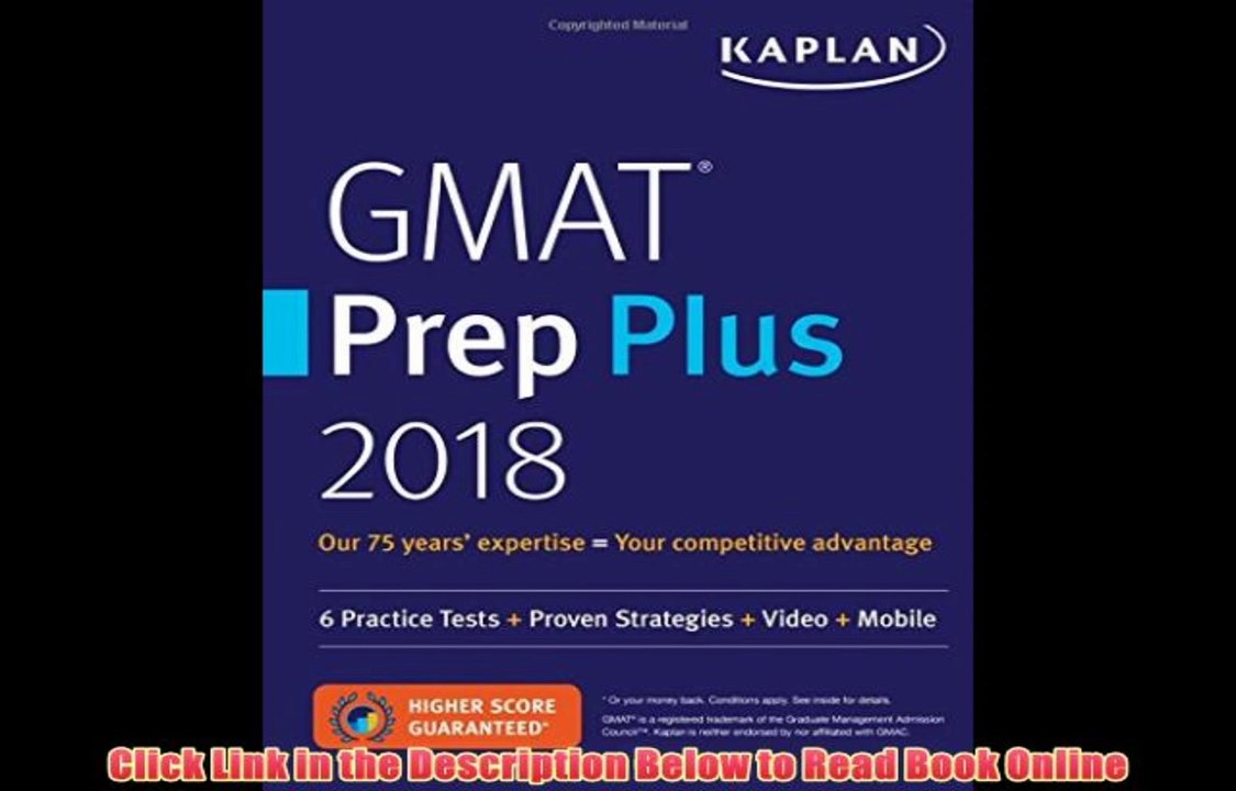 [PDF] GMAT Prep Plus 2018: 6 Practice Tests + Proven Strategies + Online + Video + Mobile (Kaplan Test Prep) Ebook