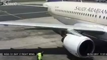 Uçak motoru havaalanı görevlisini metrelerce öteye fırlattı!