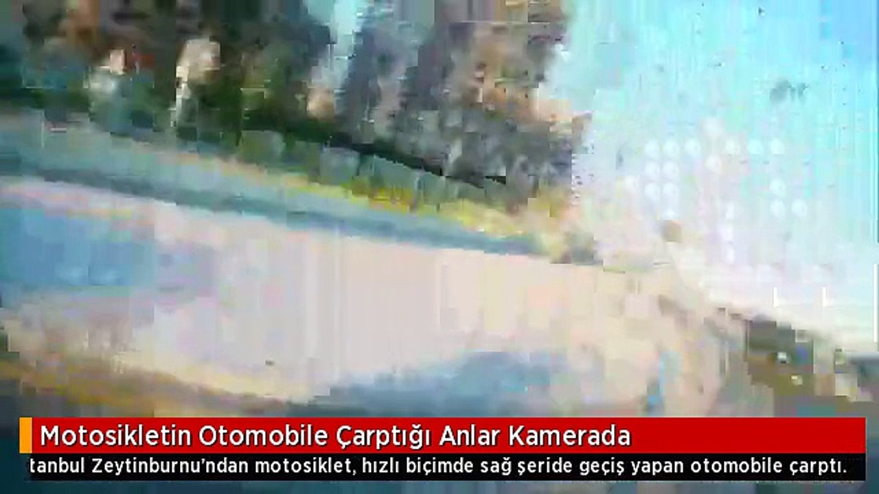 Motosikletin Otomobile Çarptığı Anlar Kamerada