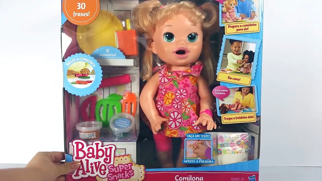 Baby Alive Comilona comendo massinha Play Doh e trocando a Fralda - Nova Baby Alive Comilona Sara
