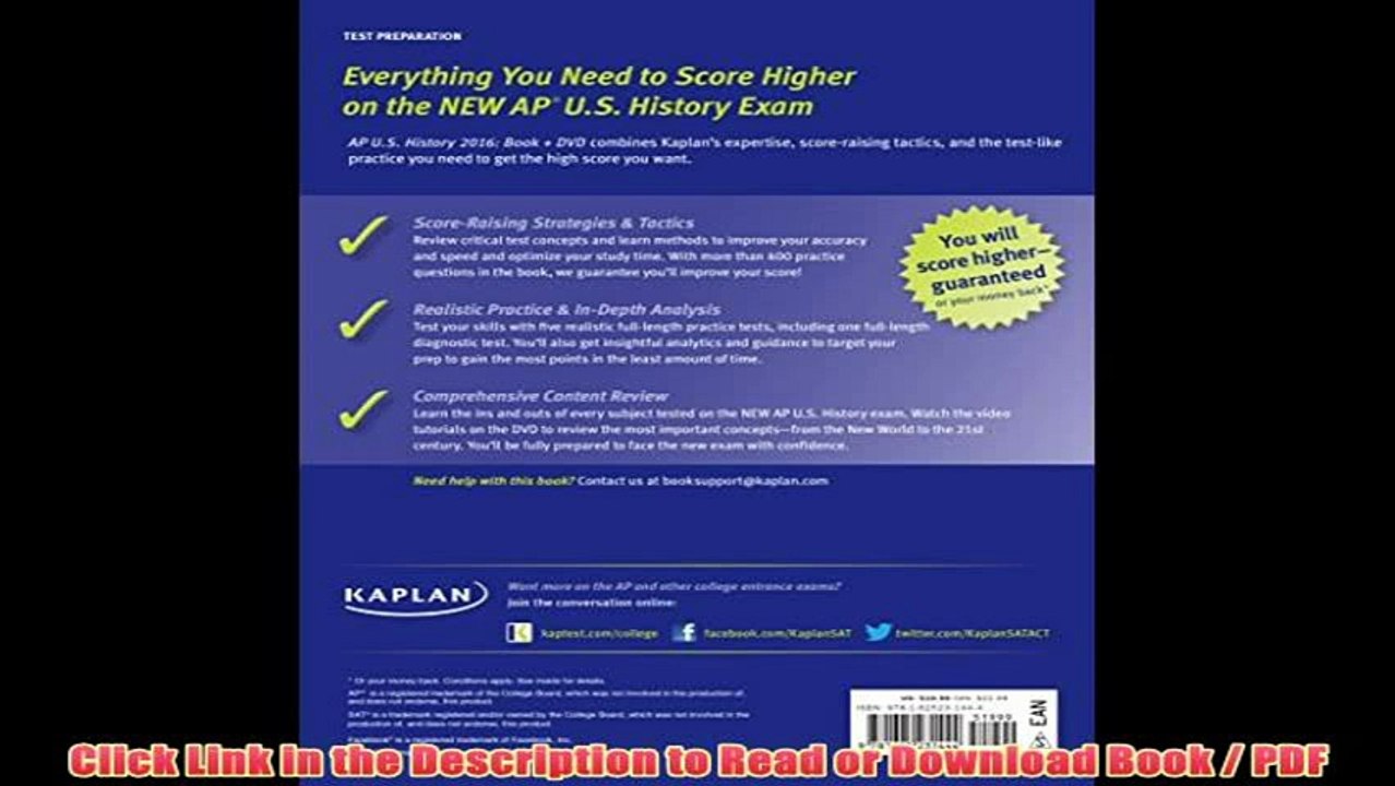 Download Kaplan AP U.S. History 2016: Book + Online + DVD (Kaplan Test Prep) eBook