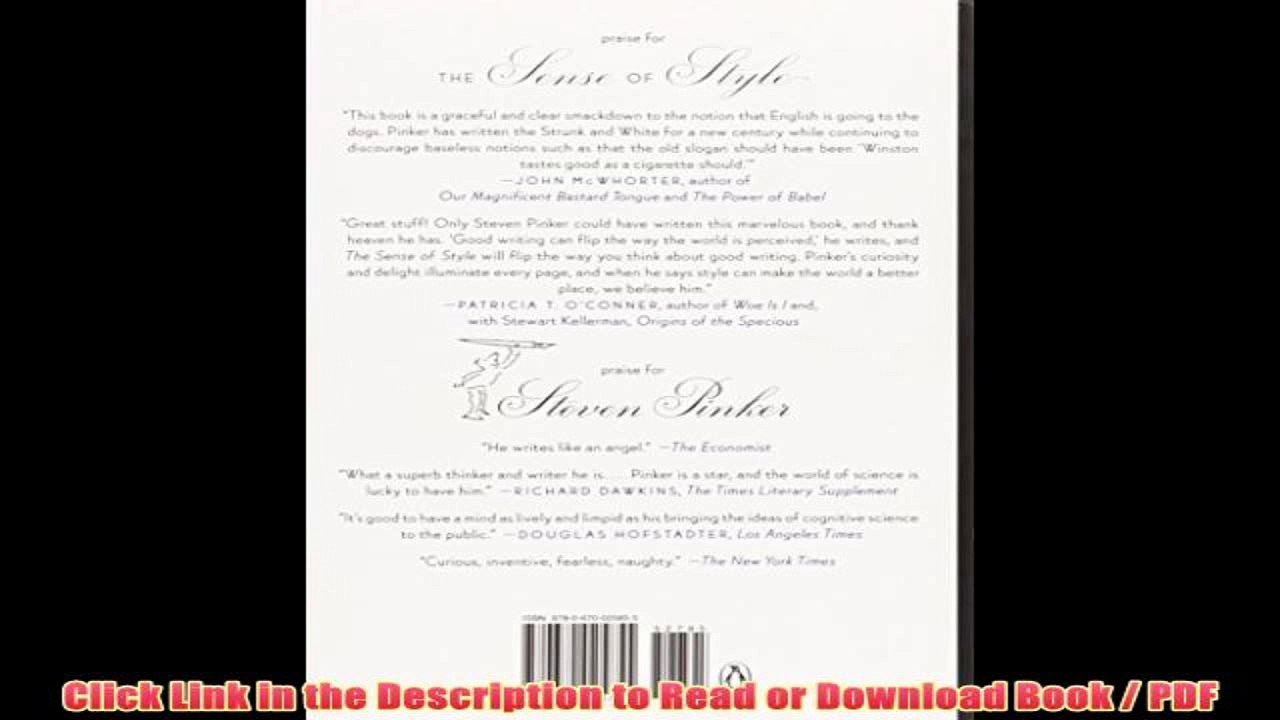 Read The Sense of Style: The Thinking Person's Guide to Writing in the 21st Century PDF Full