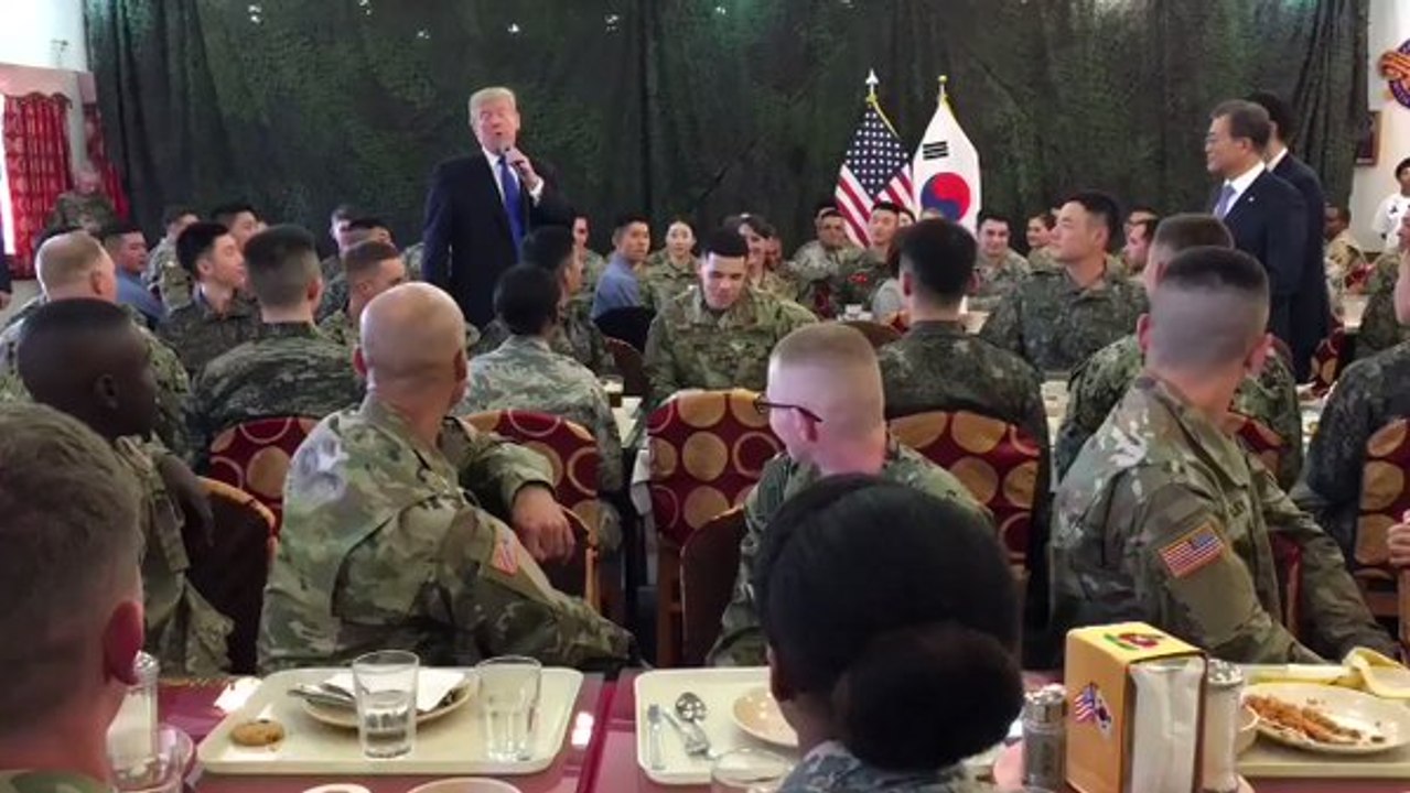 Trump Thanks Troops in South Korea, Promises St...