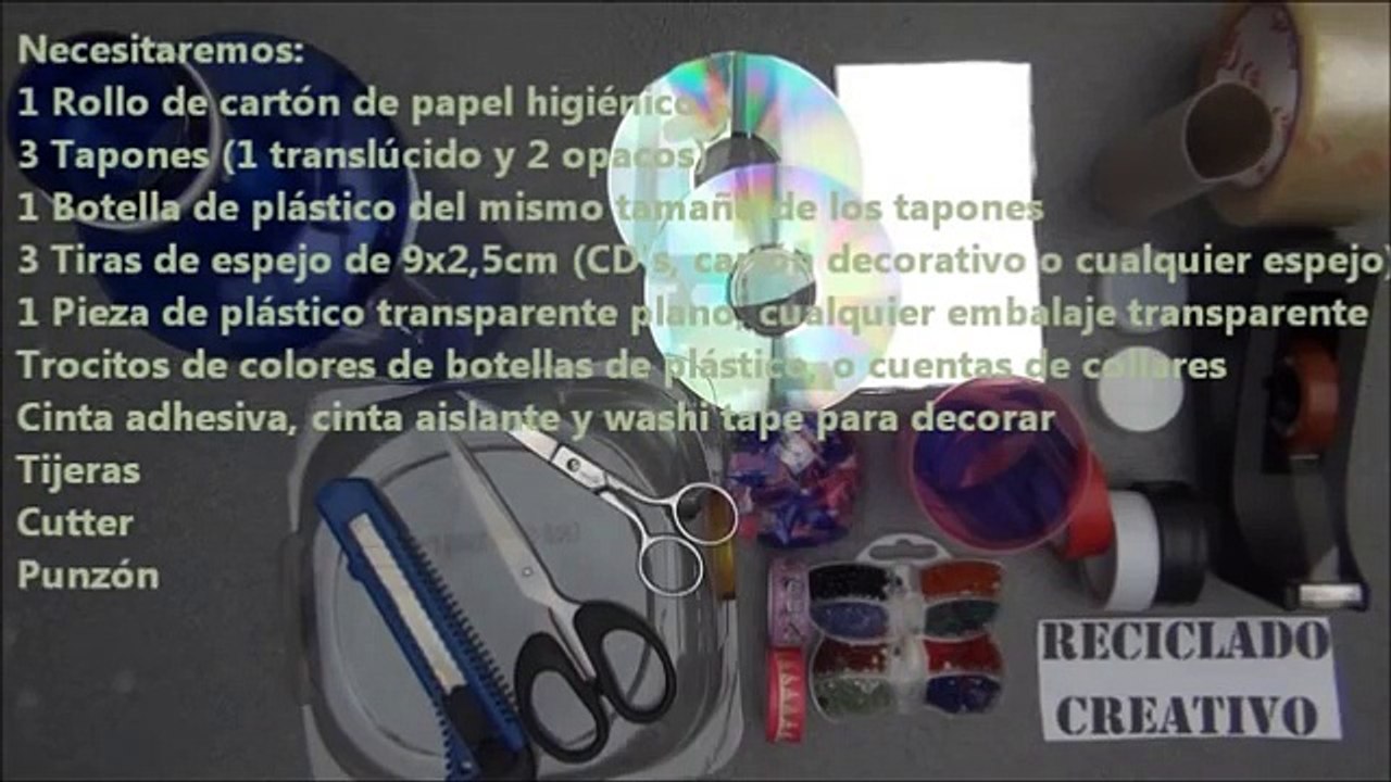 Cómo realizar un caleidoscopio con material reciclado, rollos de cartón de papel higiénico, cds, bot
