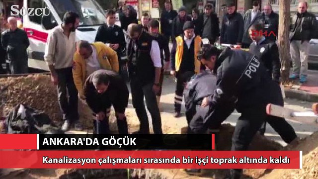 Kanalizasyon çalışmaları sırasında meydana gelen göçükte bir işçi toprak altında kaldı