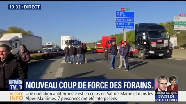 Sur l'A4, des forains coupent la circulation aux portes de Paris