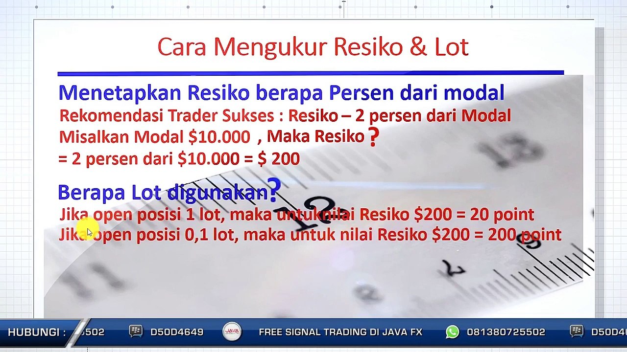 Cara Mengukur Resiko dan Lot Dalam Forex