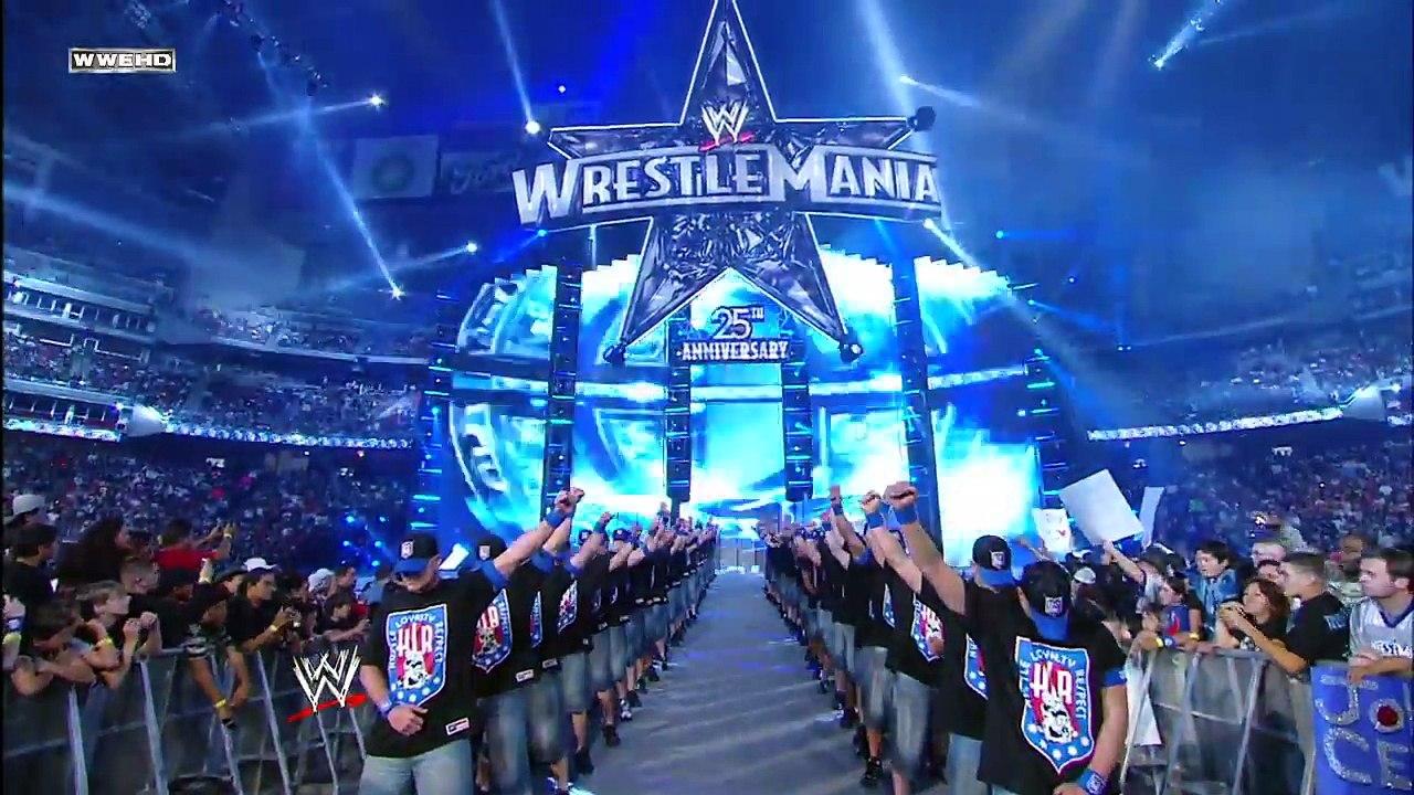 An army of John Cenas make their WrestleMania entrance Wrest
