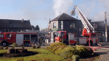 Incendie à Hornu.Vidéo Eric Ghislain