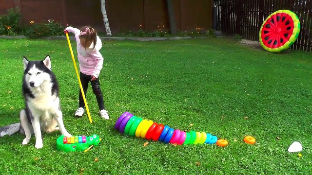 Learn Colors for Kids with Color Tire Stacking Ring Bad Kid nursery rhyme for Kids song Giant Toys