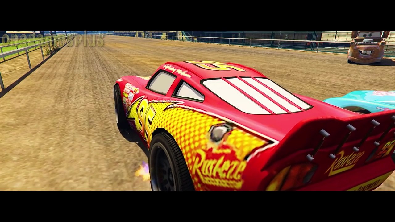 Disney Сars 3 (2017) crash Carla Veloso & Lightning McQueen & Dinoco King 43 & Hudson Hornet