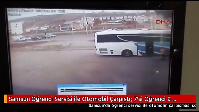 Samsun Öğrenci Servisi ile Otomobil Çarpıştı: 7'si Öğrenci 9 Yaralı