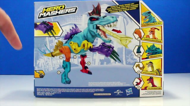 Jurassic World Dinosaur Toys HERO MASHERS Indominus Rex, Velociraptor + T Rex Opening Toypals.tv