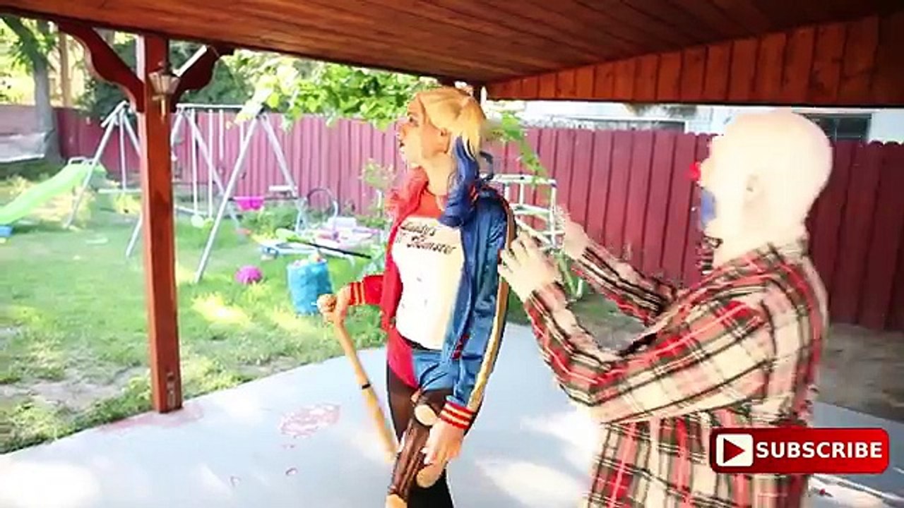 Harley Quinn & Joker BREAK UP? Frozen Elsa Spiderman vs Vampire Prank! Superhero Fun IRL :)