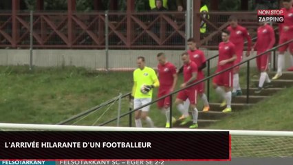 Hongrie : L'arrivée hilarante d'un footballeur sur le terrain (vidéo)