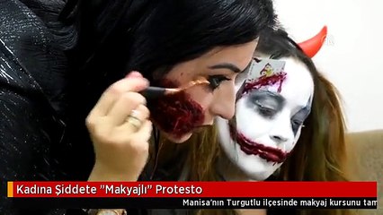 Kadına Şiddete "Makyajlı" Protesto