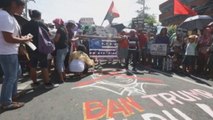 Manifestación en Manila contra la próxima visita de Trump a Filipinas