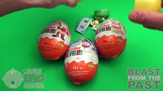 Opening 4 HUGE GIANT JUMBO Christmas and Valentines Kinder Surprise Eggs!