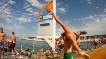 Trampoline Diving Into the Lake _ PEOPLE ARE AWESOME | Daily Funny | Funny Video | Funny Clip | Funny Animals