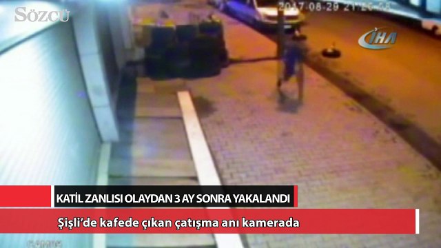 Şişli’de kafede çıkan çatışma anı kamerada