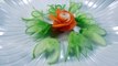 Ornaments Of Carrot Radish Flower With Cucumber Leaf - Fruit & Vegetable Carving Garnish