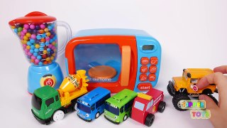 Microwave Playset Learn Colors with Monster Truck School Bus and Many More Toy Vehicles for Children
