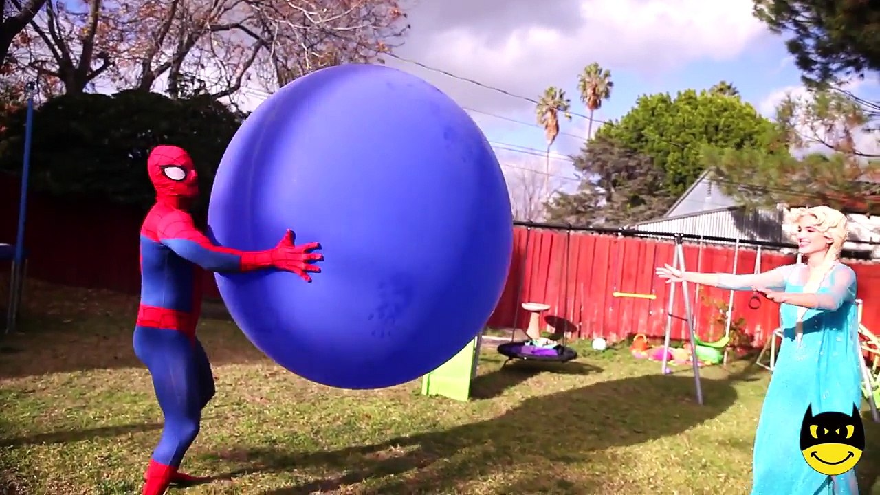 Frozen Elsa Gets Big Muscles! w/ Spiderman vs Joker Harley Quinn Baby Santa Zombie Strong Superman!