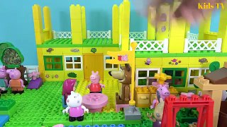 Peppa Pig Blocks Mega House Construction Lego Sets With Masha and the Bear Fun Toys For Kids