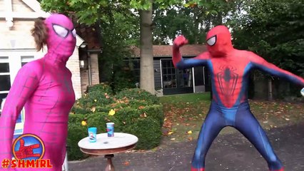 Pink Spidergirl Pregnant Baby Spiderman! w/ Joker Frozen Elsa vs Funny Superheroes in Real Life