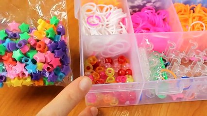 Браслет из резинок с бусинами Rainbow Loom. Как плести простые браслеты из резинок