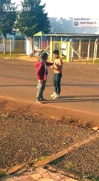 Bottle to the face ends a fight