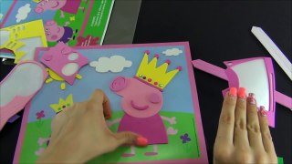 Le collage Peppa Pig en français. Les appliques Peppa Pig joue avec George. Faisons héros de Peppa
