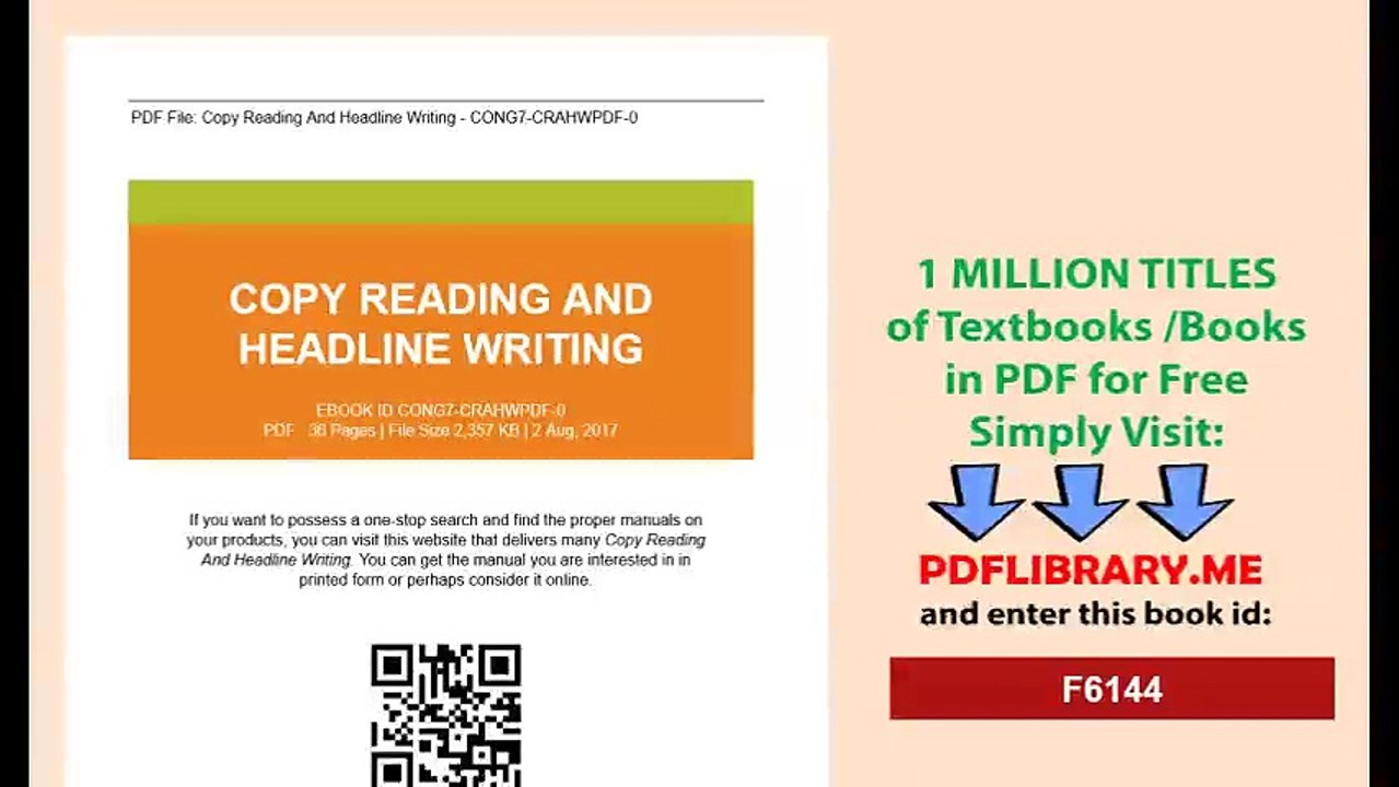 Copy Reading And Headline Writing