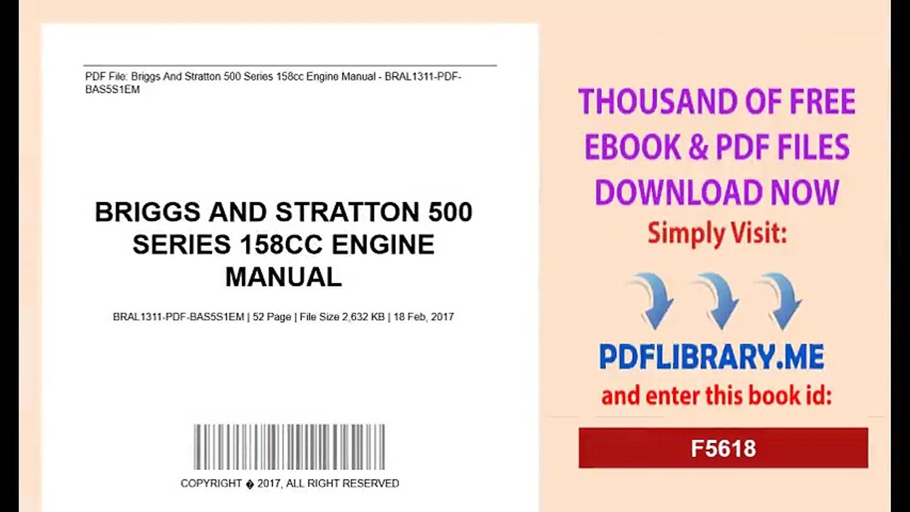 Briggs And Stratton 500 Series 158cc Engine Manual